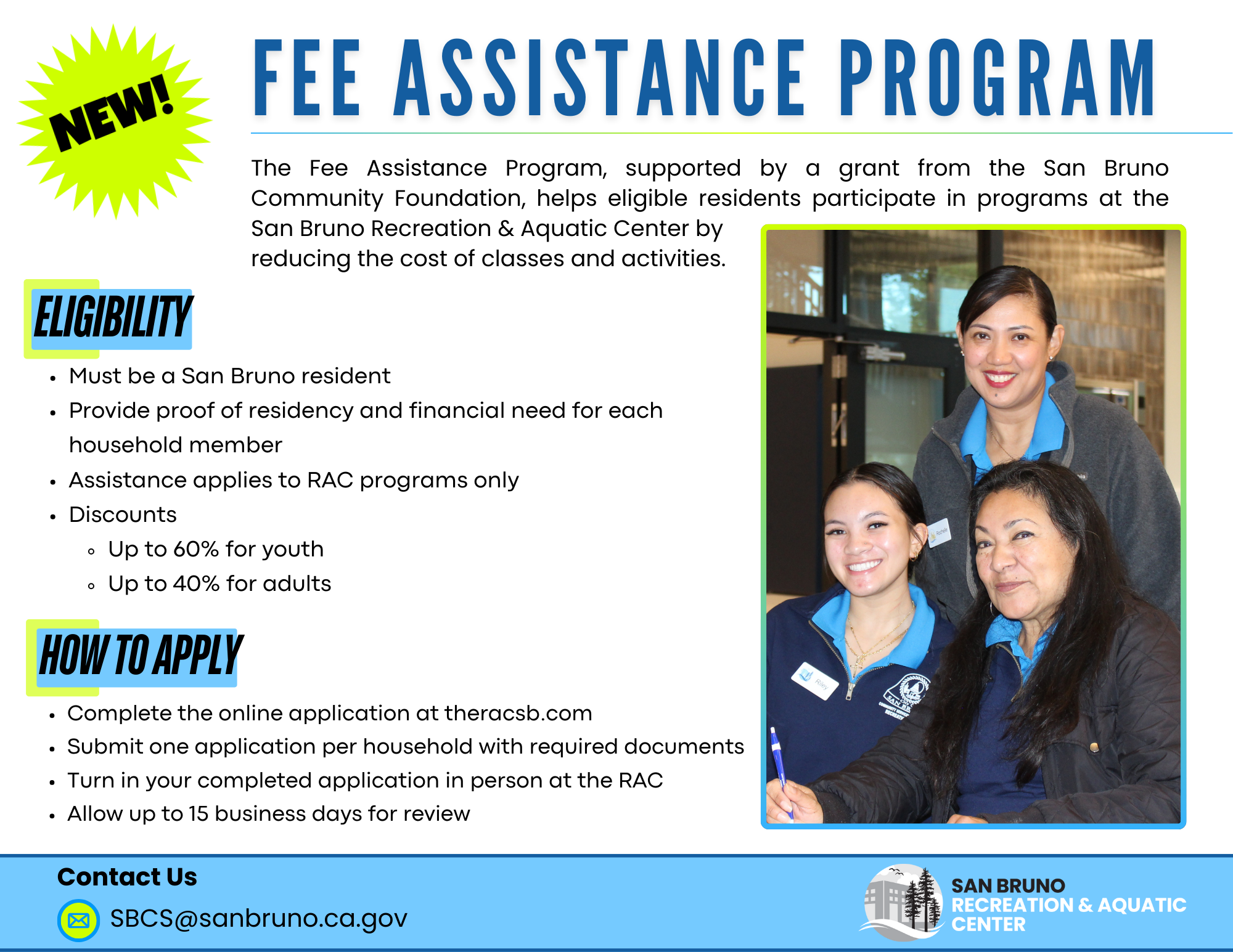 Fee Assistance Program Flyer
