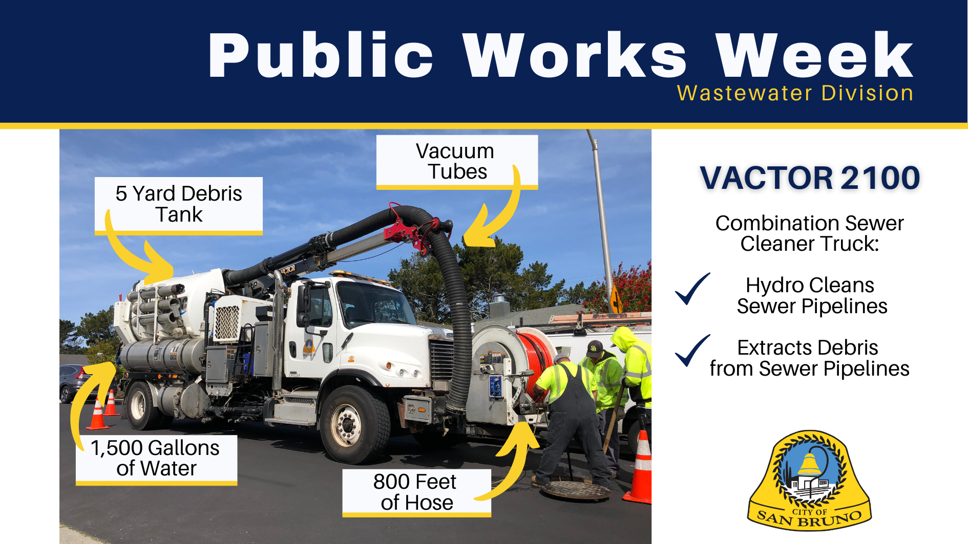 vactor with description of truck components